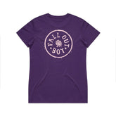 Fall Out Boy - Rose Badge - Womens Purple T-shirt